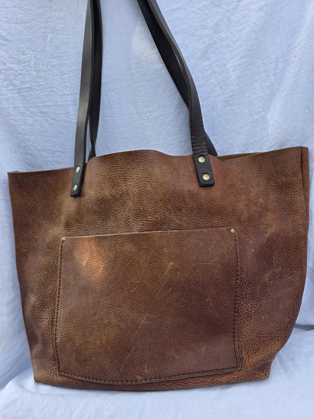 OG Portland Leather Tote In Nutmeg
